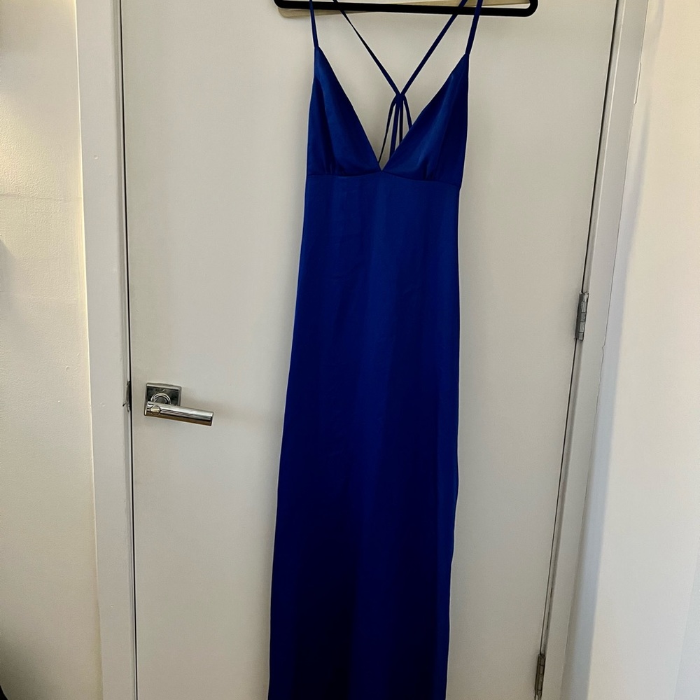Sapphire blue silky dress